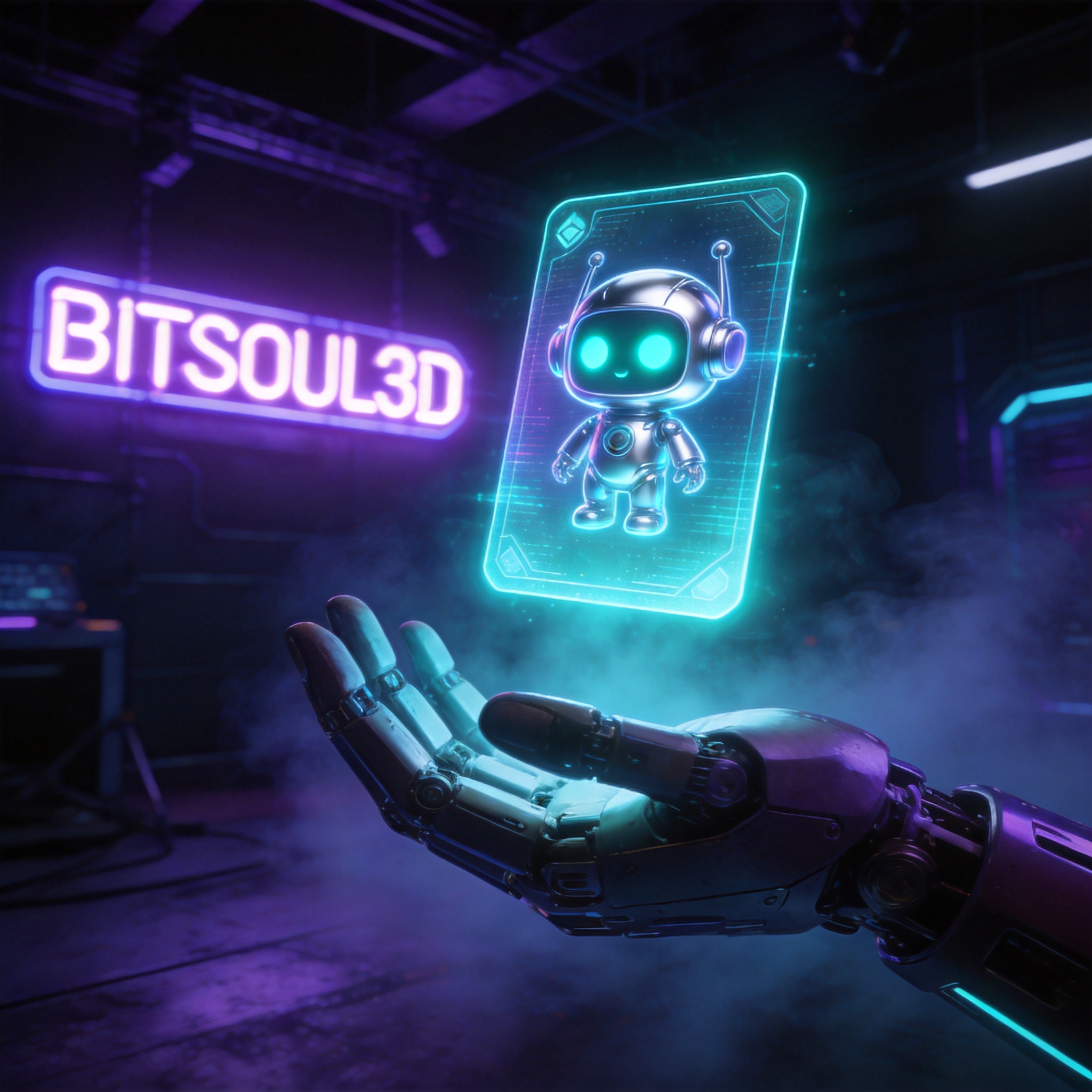 Holographic BitSoul3D membership card — AI-generated with the BitSoul3D Engine