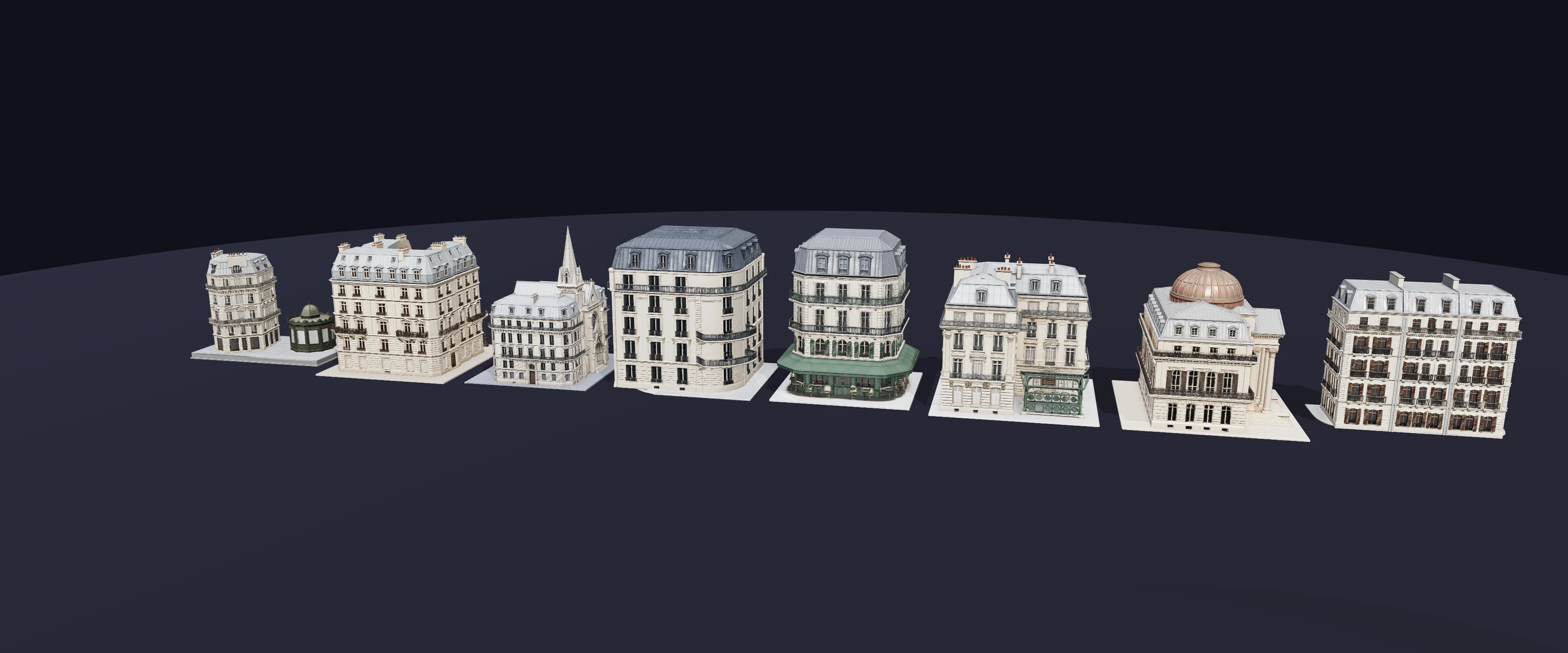 Boulevard Capital Kit — all 8 pieces at one scale