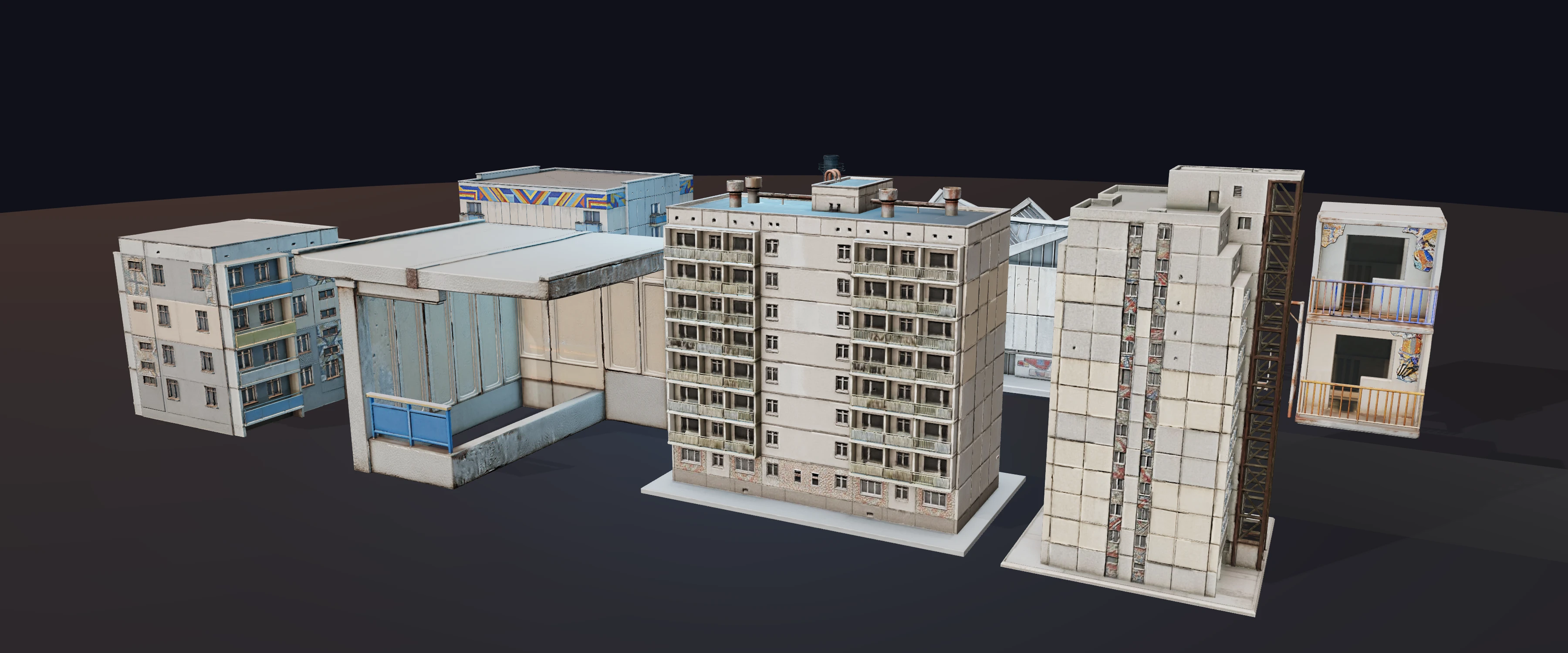 Concrete Estates Kit — all pieces