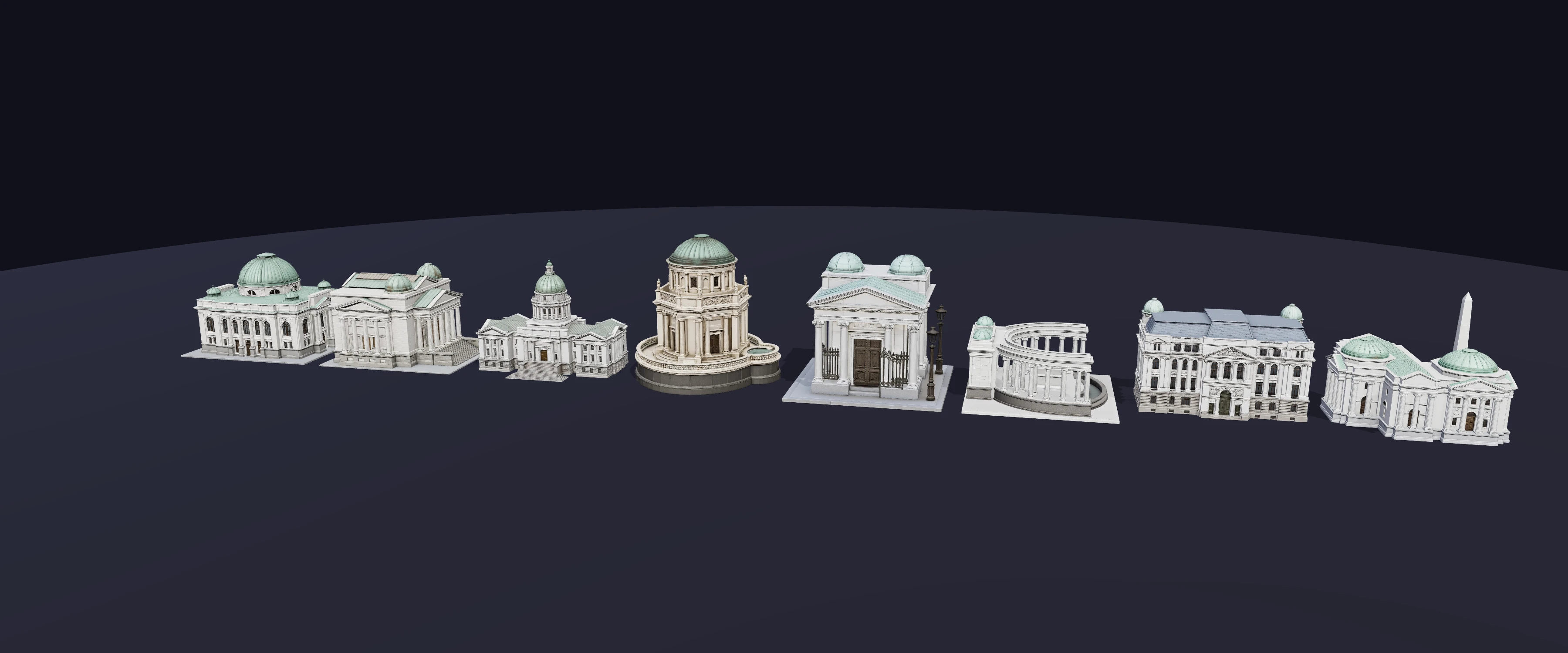 Federal Quarter Kit — all 8 pieces at one scale