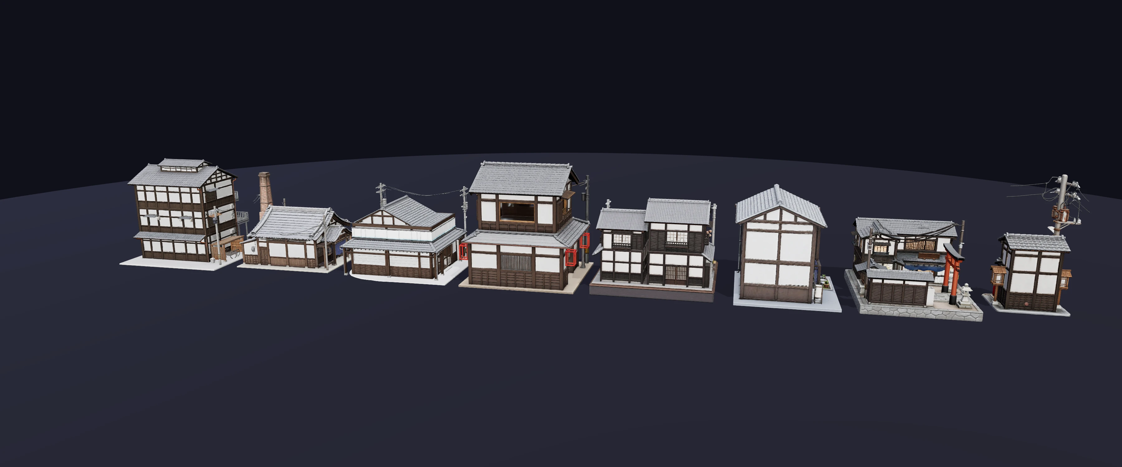 Lantern Lane Kit — all 8 pieces at one scale
