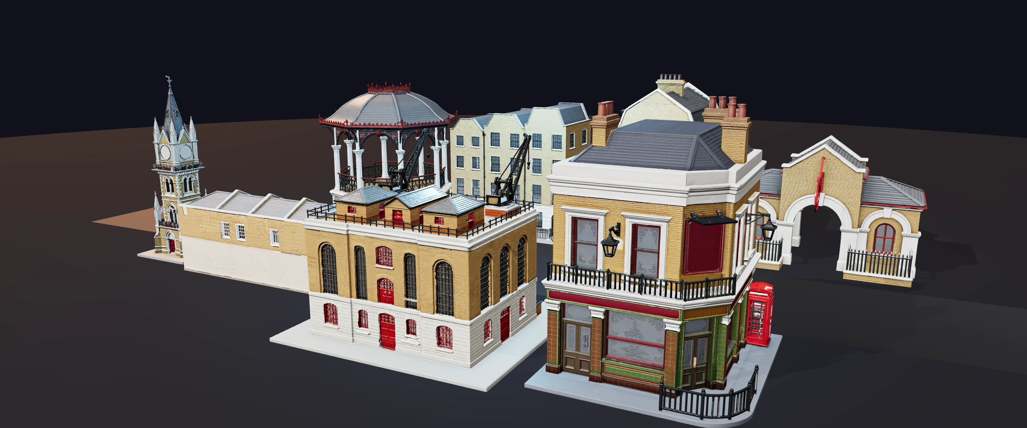 Riverside Terraces Kit — all pieces