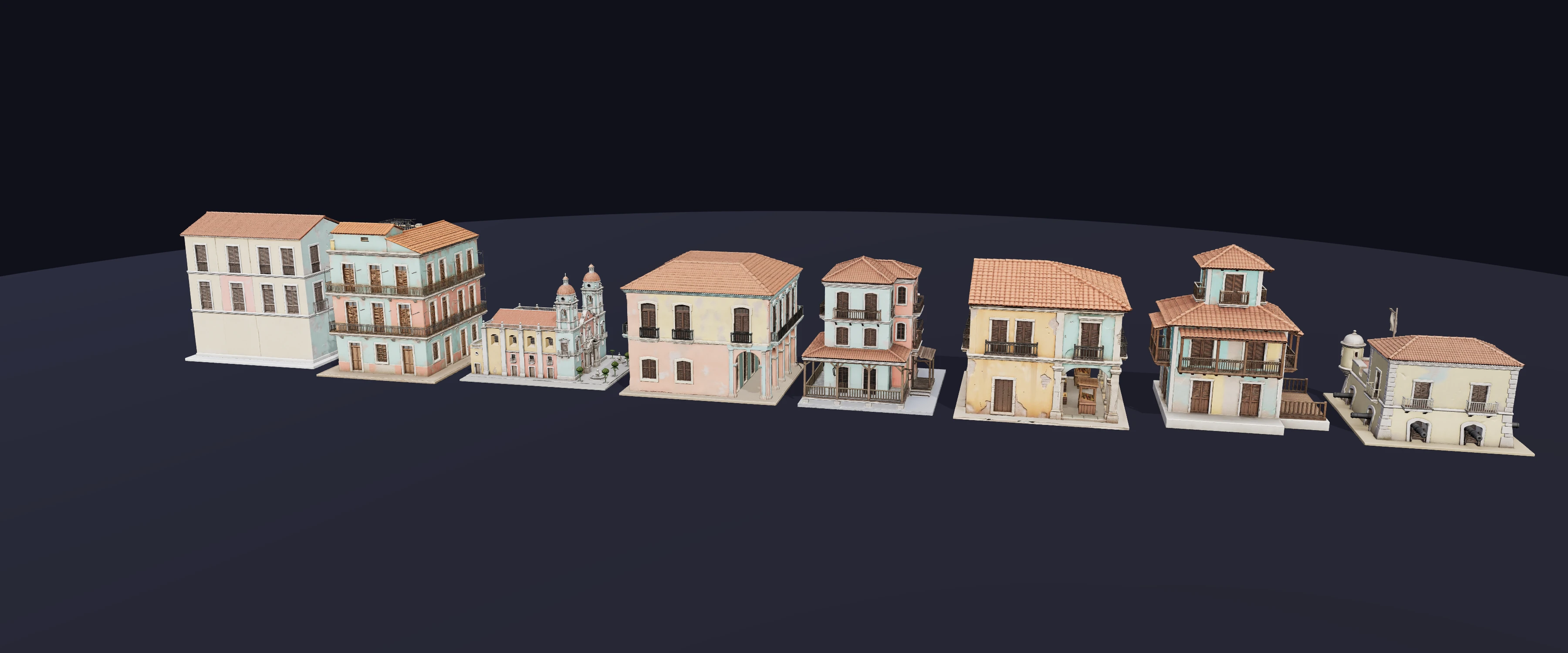 Tropic Colonial Kit — all 8 pieces at one scale