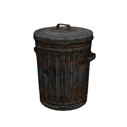 Rusty Metal Trash Can