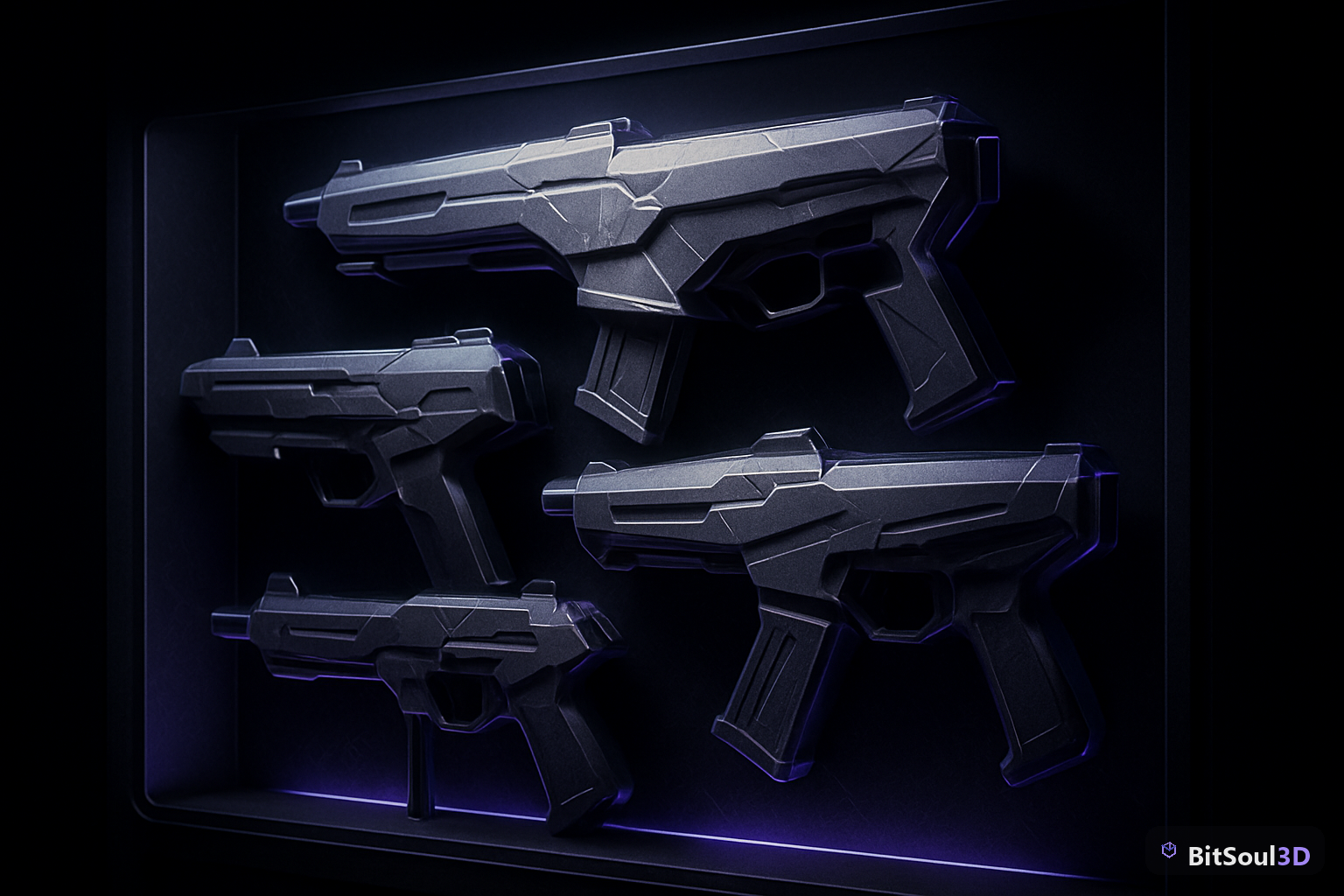 Free Low Poly Weapons & Sci-Fi Guns for Unity and Unreal (GLB)