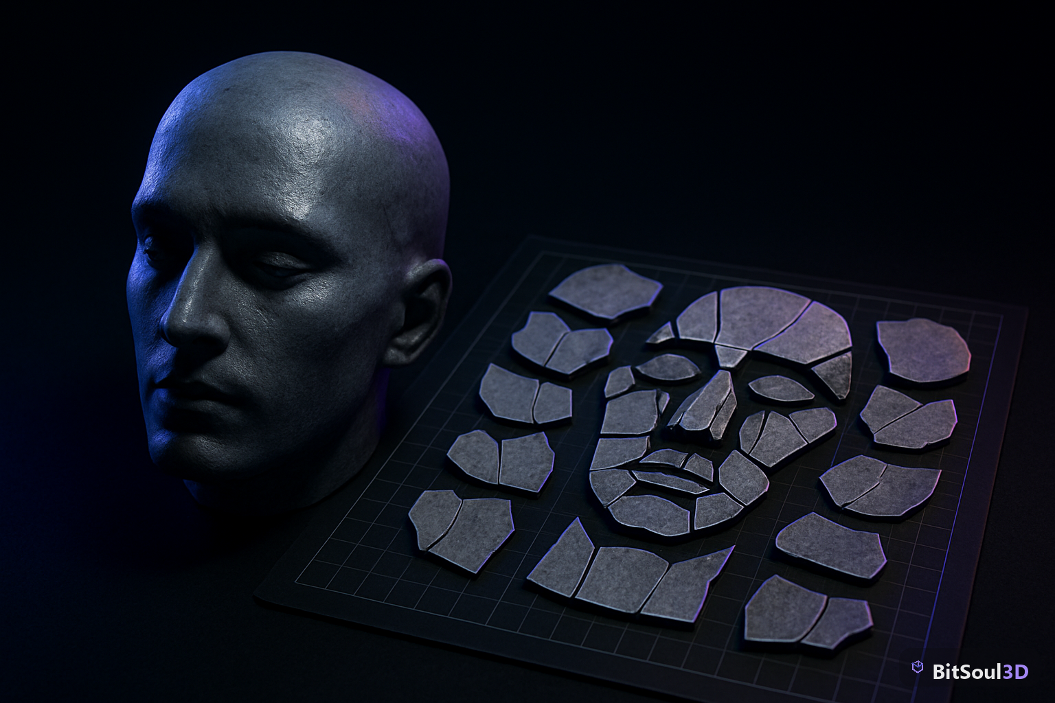 Texture Atlasing for Character Heads in Blender: UV Layout, Baking, and Engine Export