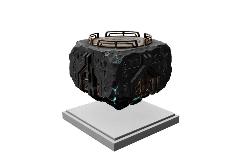 Floating Rock Platform — ¾ view