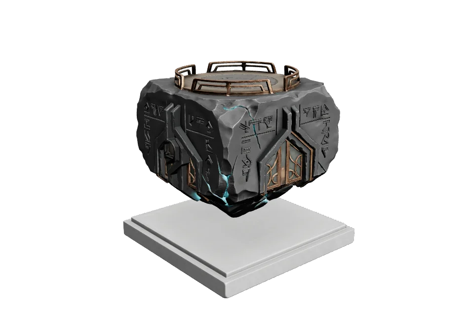 Floating Rock Platform — ¾ view · other side