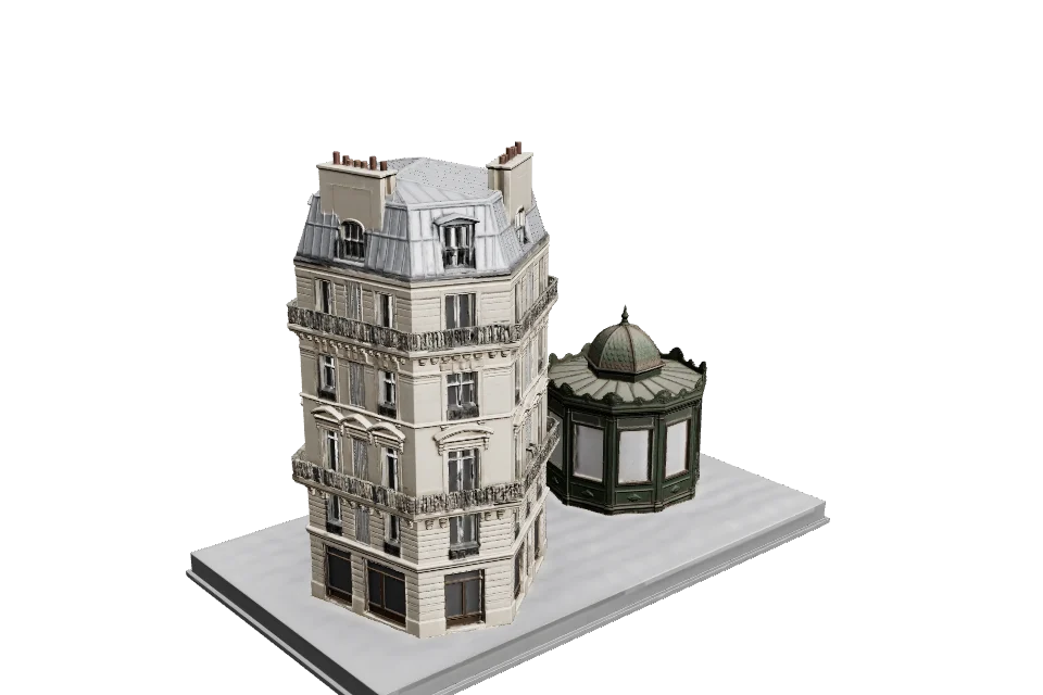 Boulevard Kiosk — ¾ view · other side