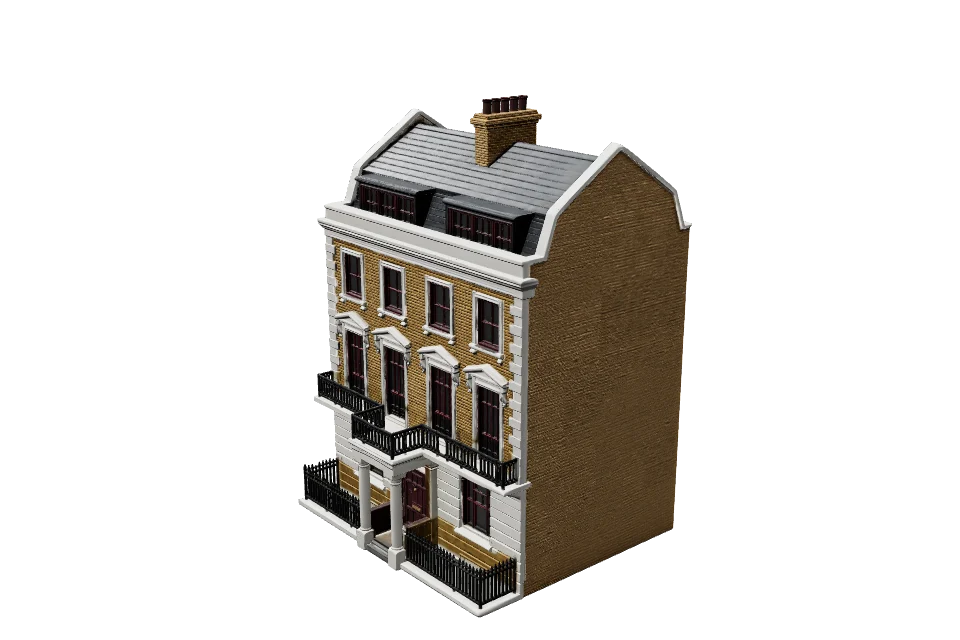 Brick Townhouse — ¾ view