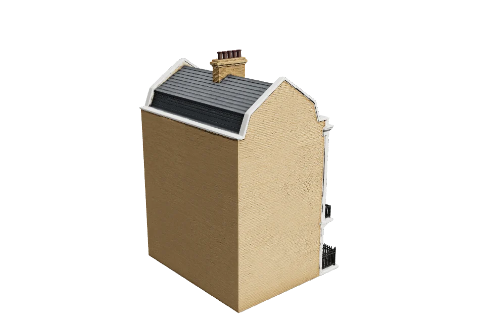 Brick Townhouse — ¾ view · other side