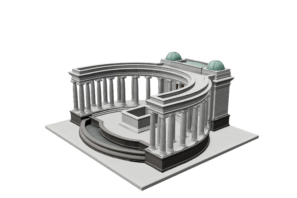 Memorial Colonnade — ¾ view