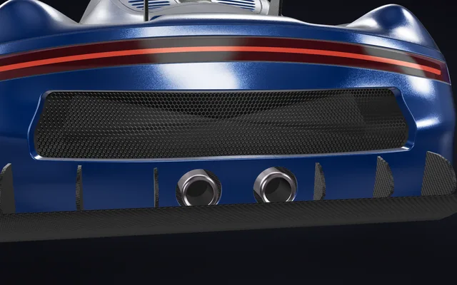 Active Aero Hypercar — Rear diffuser, exhaust and tail lamp