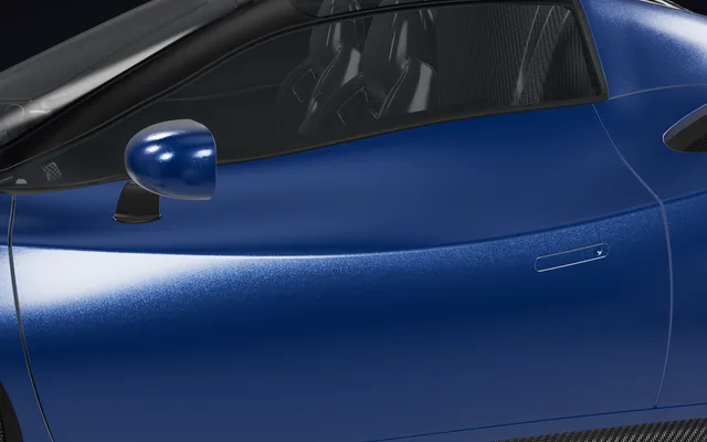 Active Aero Hypercar — Door shut line, handle and mirror