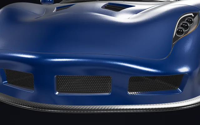 Active Aero Hypercar — Front fascia, splitter and duct mesh