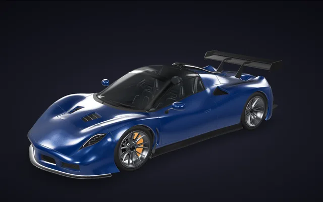 Active Aero Hypercar — Front three-quarter