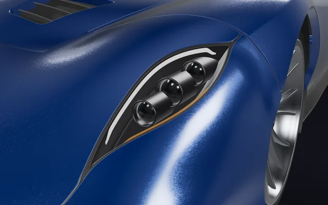 Active Aero Hypercar — Headlight — projectors, rings and lens