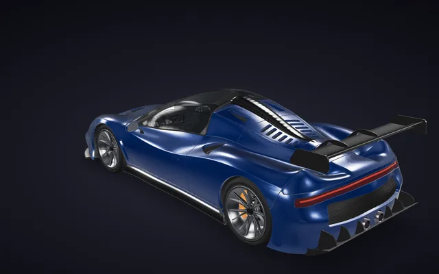 Active Aero Hypercar — Rear three-quarter