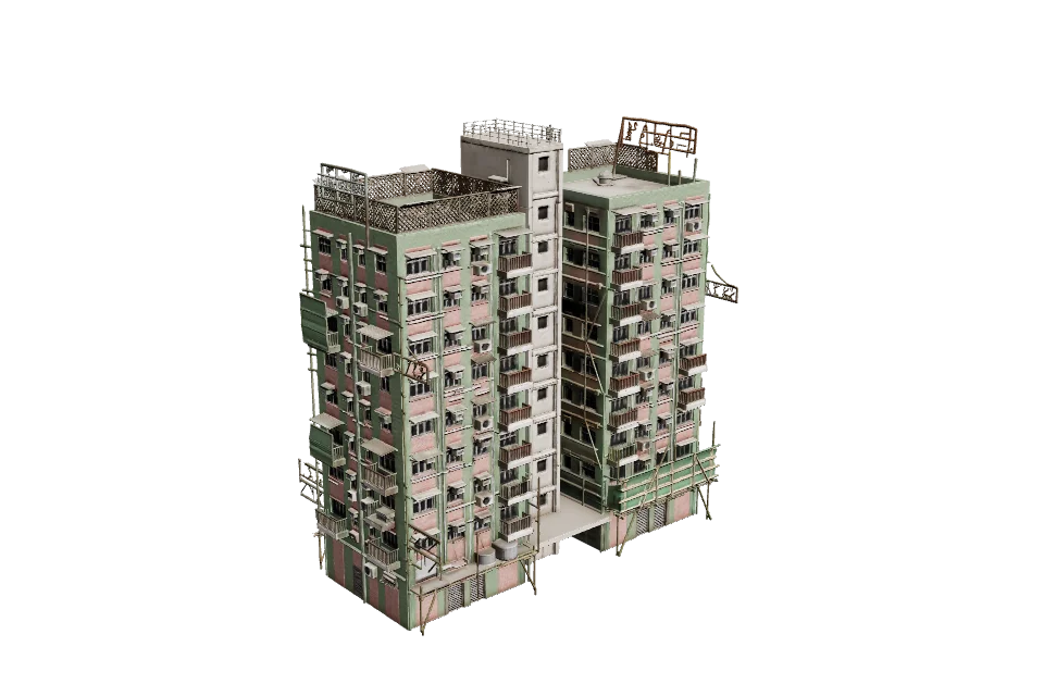 Public Housing Slab — ¾ view · other side