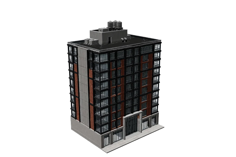 Glass Office Mid-Rise — ¾ view