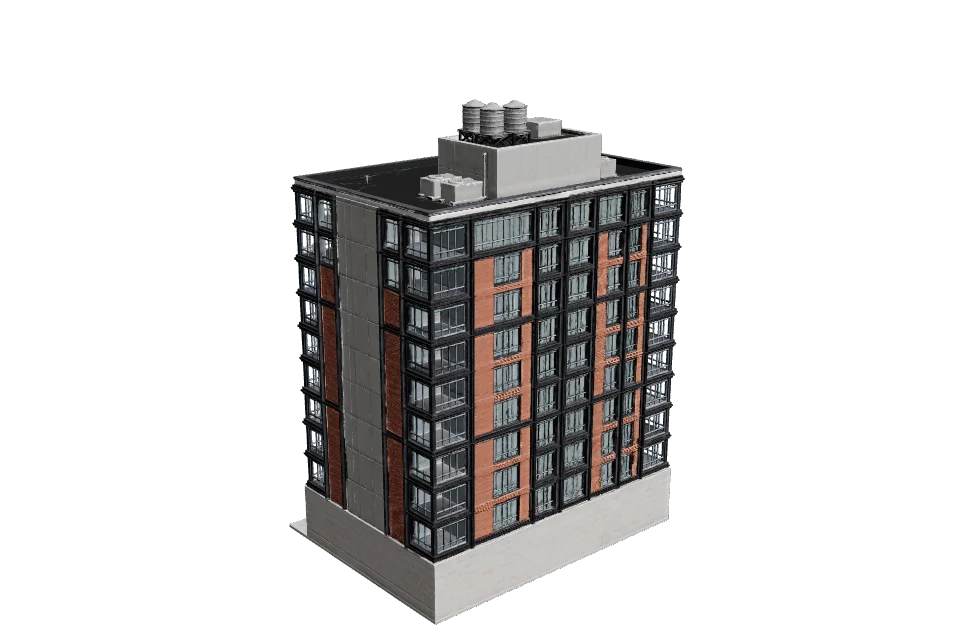 Glass Office Mid-Rise — ¾ view · other side