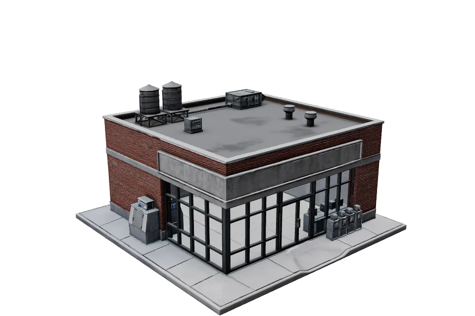Convenience Store — ¾ view