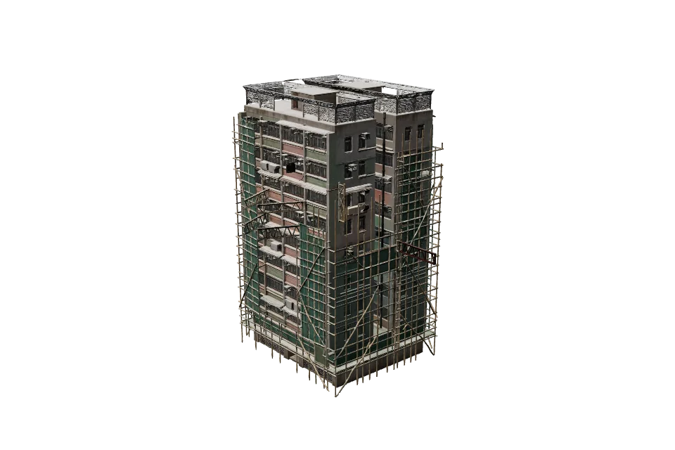 Bamboo Scaffold Tower — ¾ view