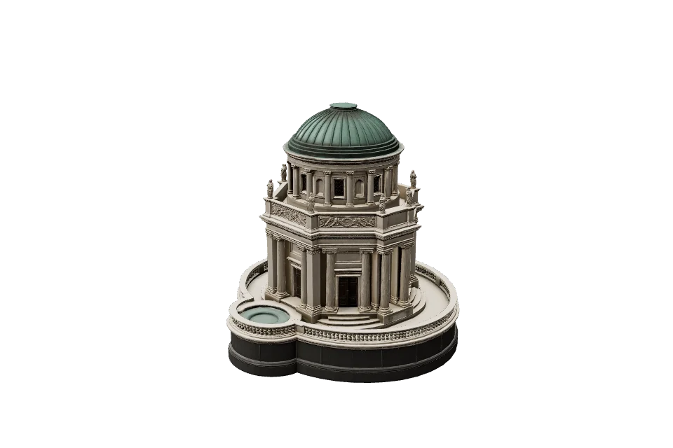 Tiered Fountain — ¾ view