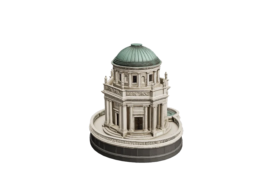 Tiered Fountain — ¾ view · other side
