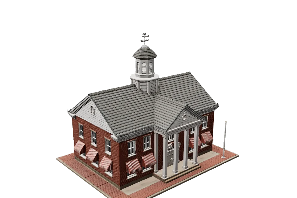 Town Hall — ¾ view