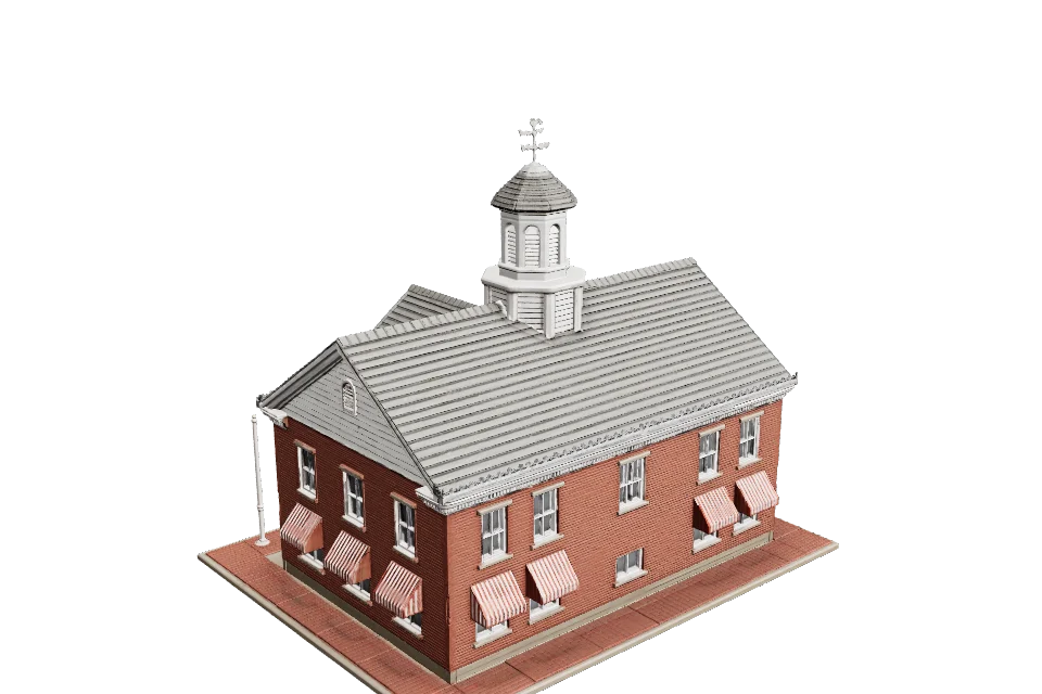 Town Hall — ¾ view · other side