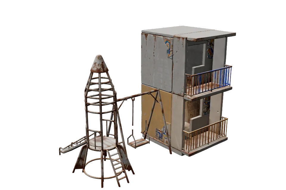 Rusted Playground — ¾ view