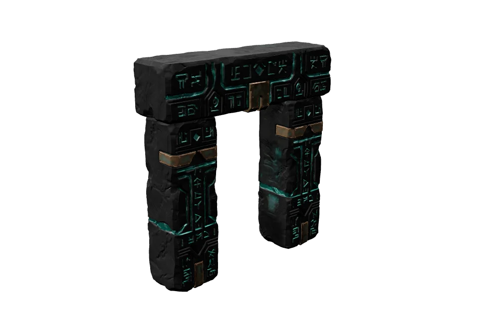 Monolith Gate — ¾ view