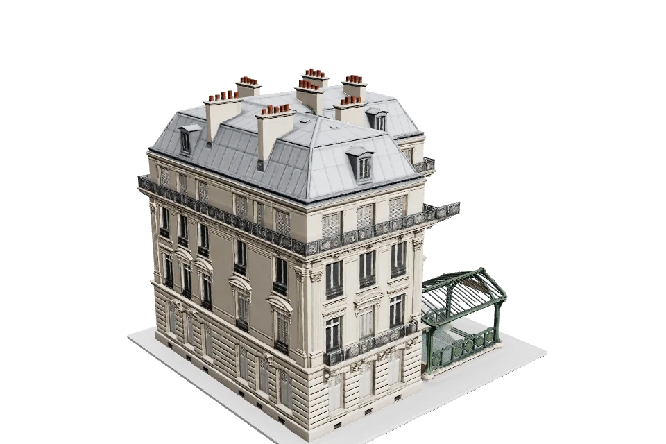 Art Nouveau Metro Entrance — ¾ view · other side