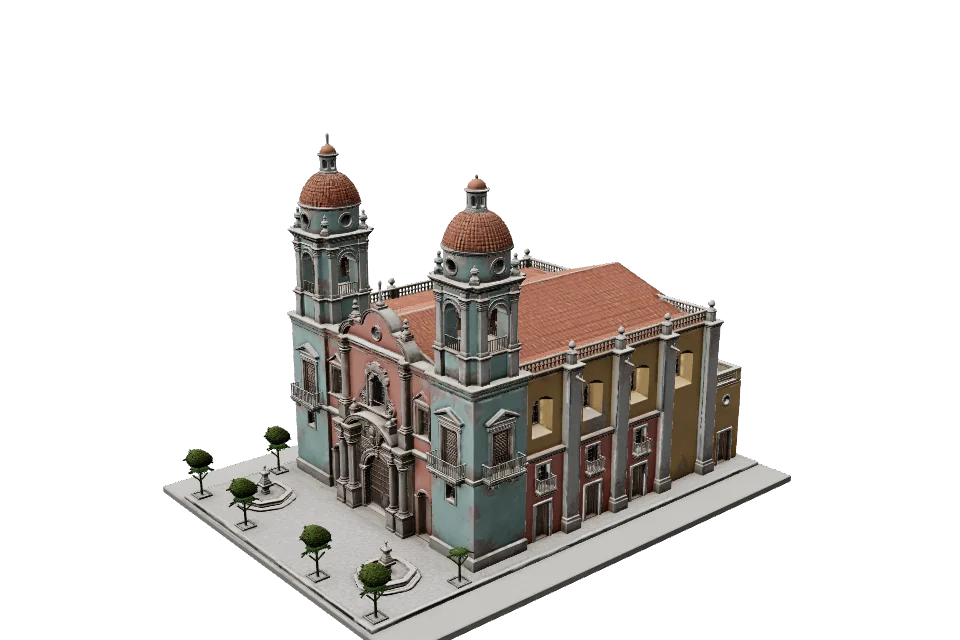 Baroque Cathedral — ¾ view