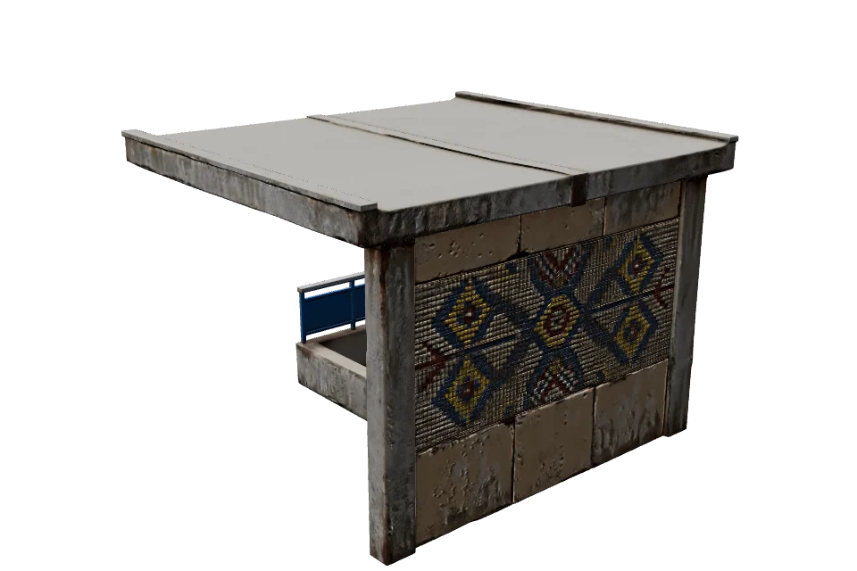 Concrete Bus Shelter — ¾ view