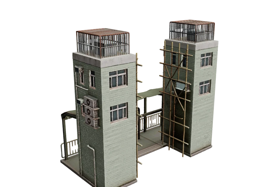 Double-Deck Tram Stop — ¾ view · other side