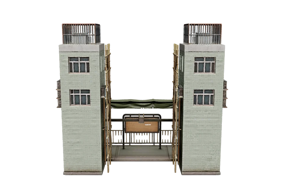 Double-Deck Tram Stop — Side