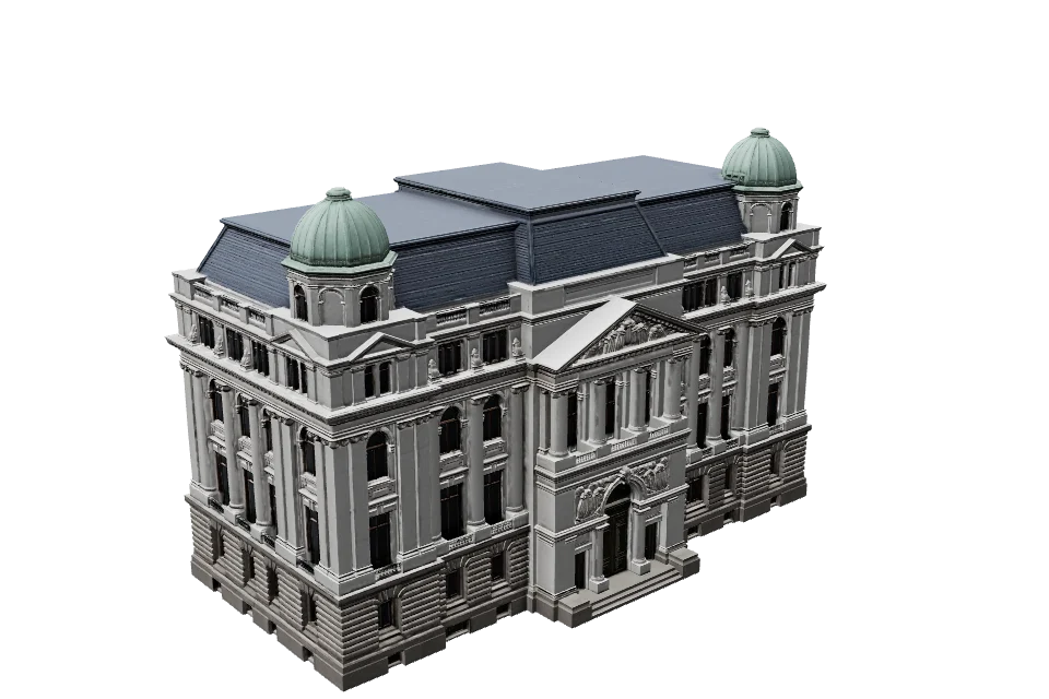 Ministry Block — ¾ view