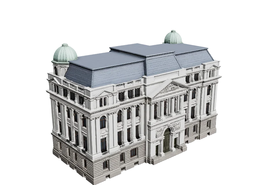 Ministry Block — ¾ view · other side