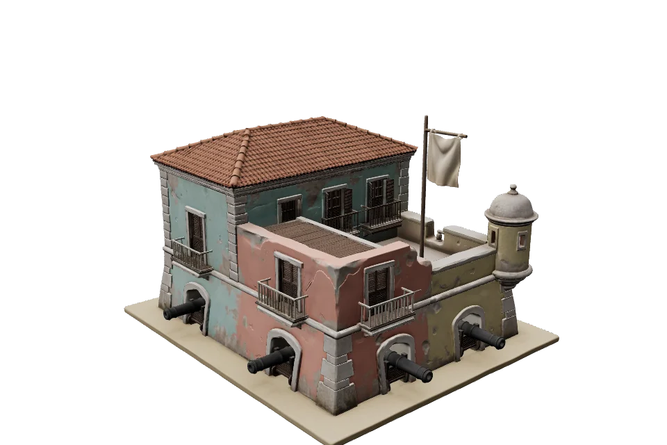 Seaside Fort Bastion — ¾ view