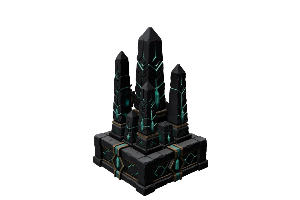 Obelisk Cluster — ¾ view