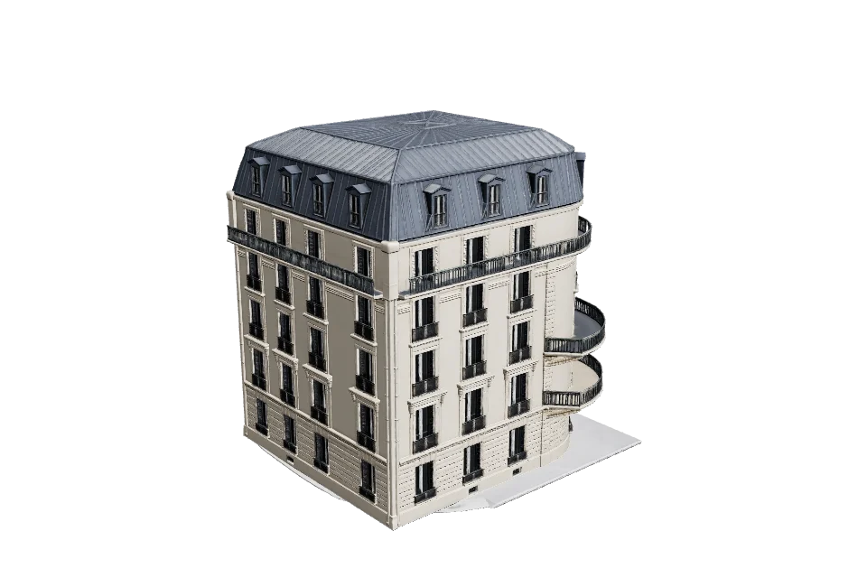 Corner Apartment Block — ¾ view · other side