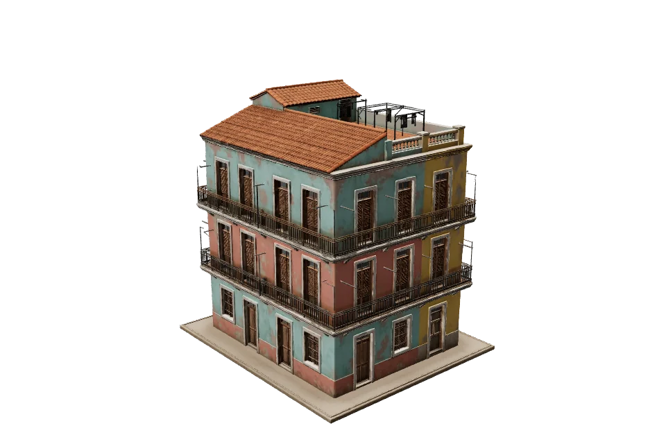 Balcony Tenement — ¾ view