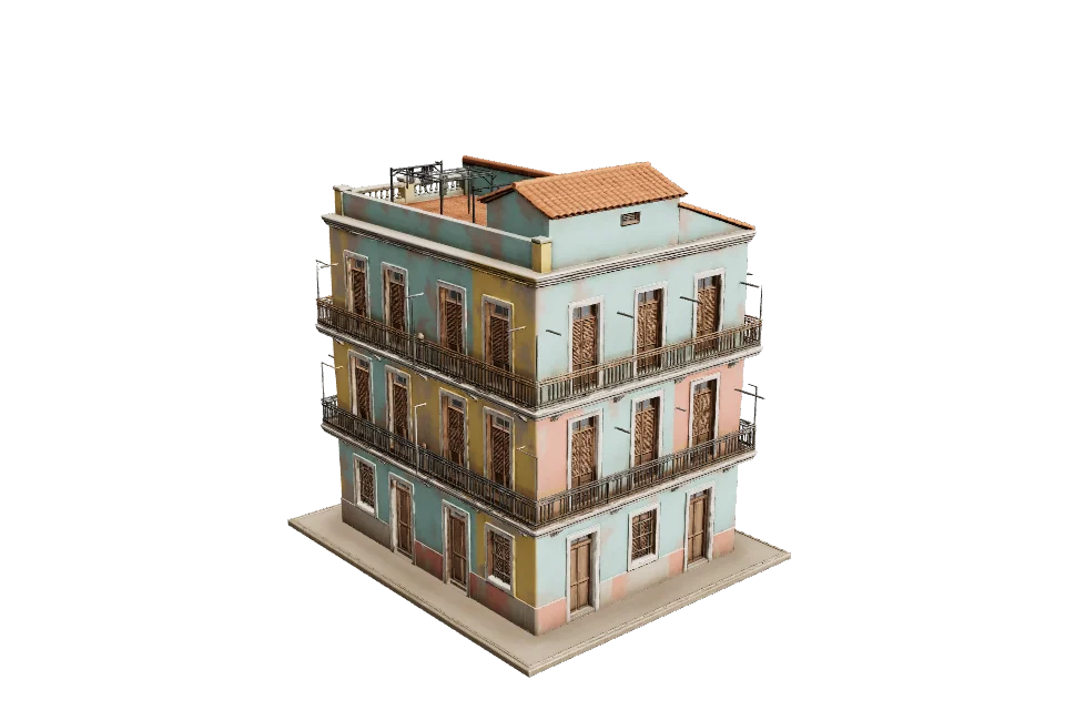 Balcony Tenement — ¾ view · other side