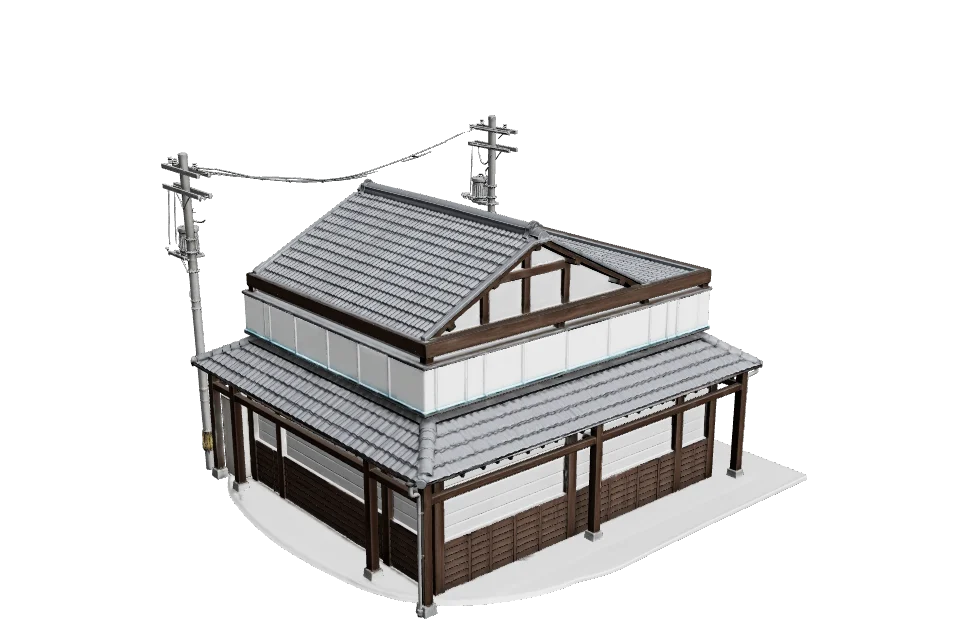 Corner Convenience Store — ¾ view · other side