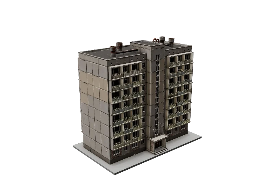 Prefab Panel Block — ¾ view