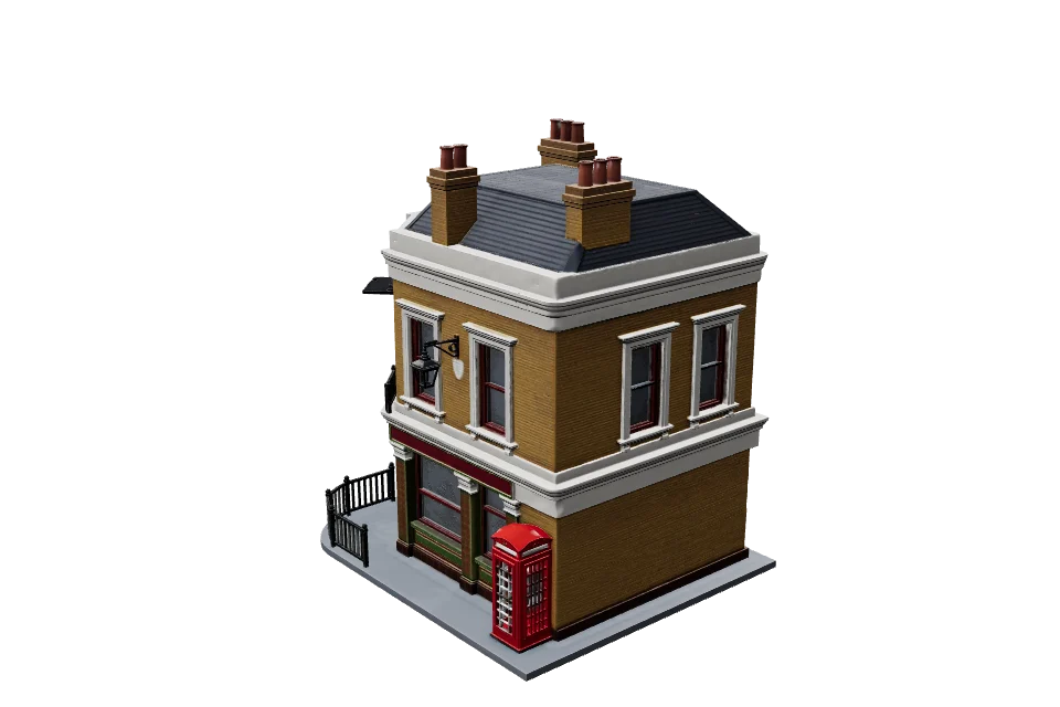 Victorian Corner Pub — ¾ view