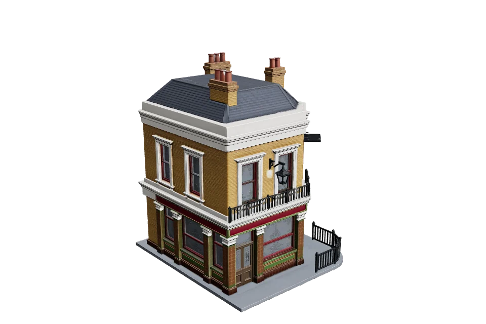 Victorian Corner Pub — ¾ view · other side