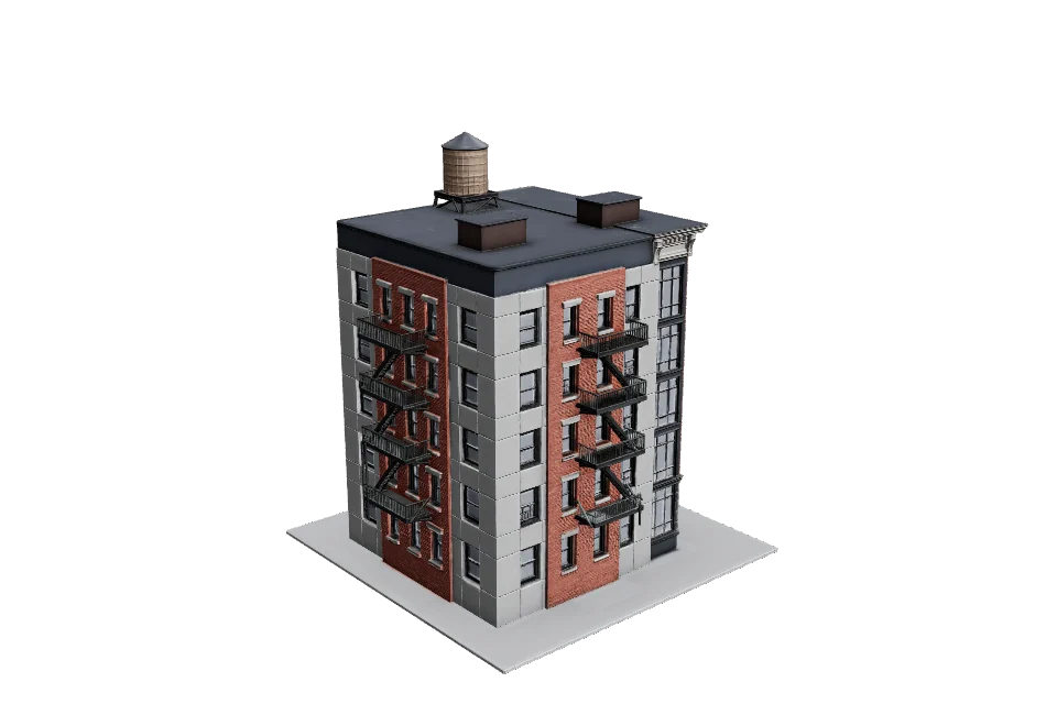 Corner Brownstone — ¾ view · other side